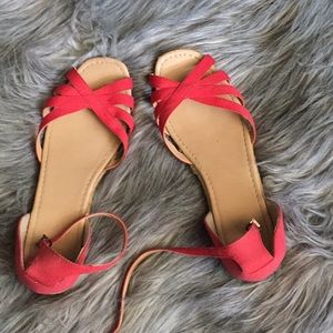 Red and Tan Sandals